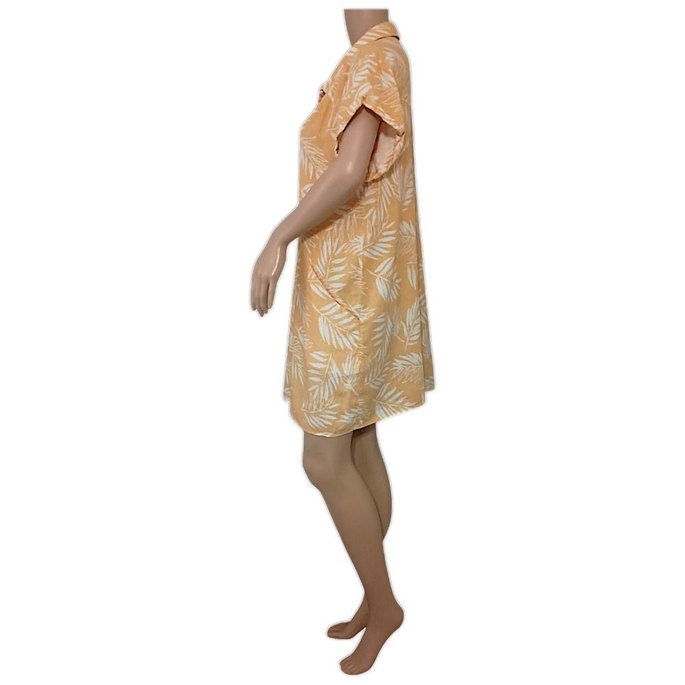 Faherty Hana Linen Shirt Dress S Palm Leaf Print Button Front Coastal Resort - Picture 6 of 16
